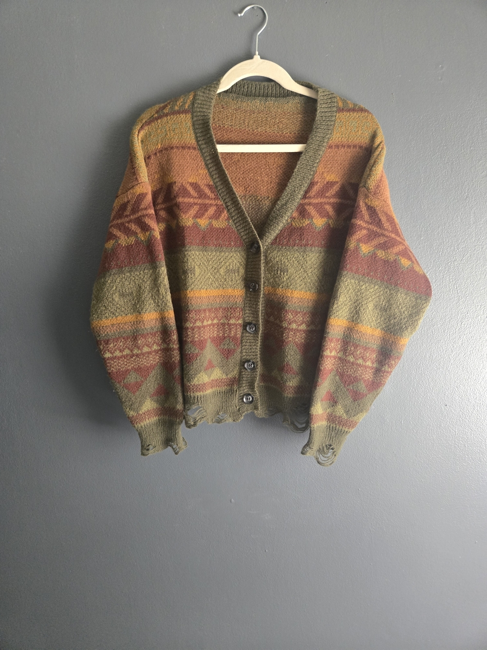 Romwe Fairycore Distressed Hem Cardigan Sweater Large